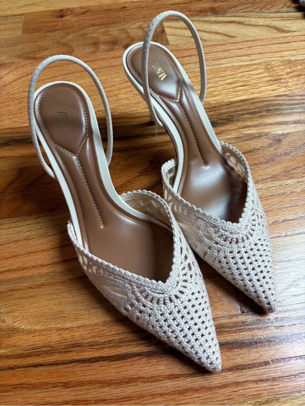 Zara crochet kitten heel sling back - Picture 6 of 6
